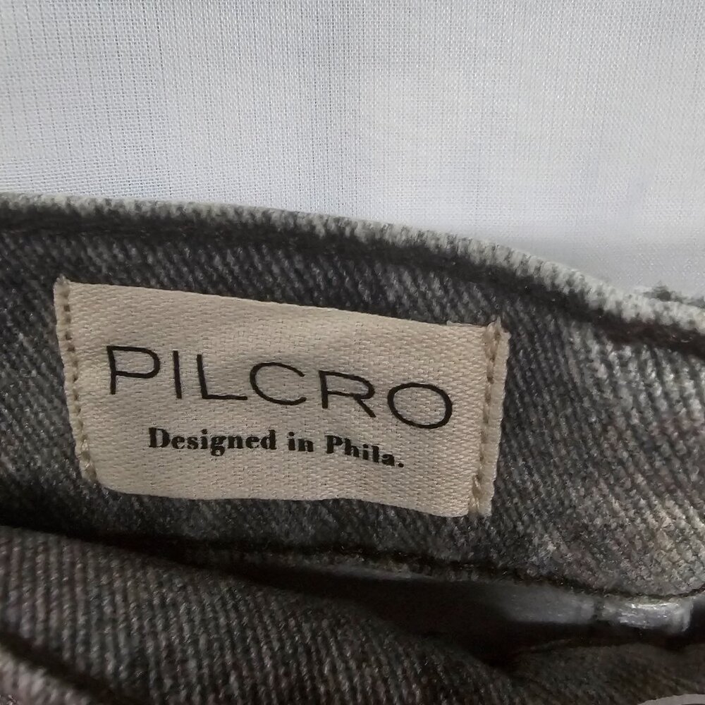 Anthropologie Pilcro Jeans Gray Leopard Super Wide Leg Crop Cuffed 31 - Picture 6 of 10